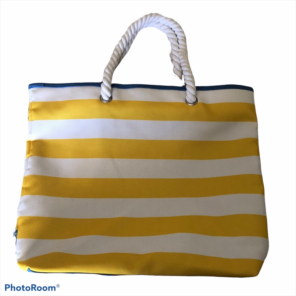 Clinique Beach Shopping Travel striped Tote Bag